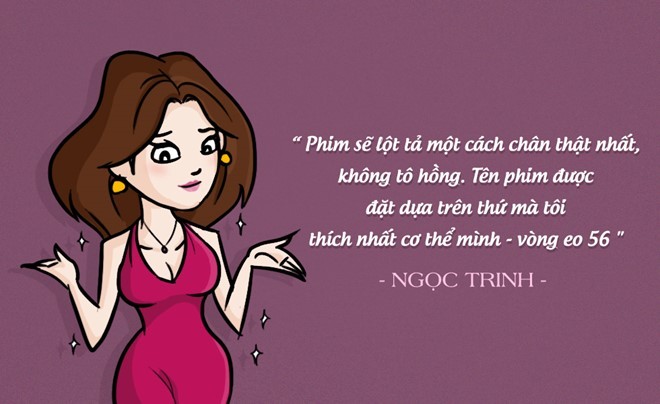 Ngọc Trinh tuyên bố về lý do làm phim và nguồn gốc tên phim " Vòng eo 56" trước khi bấm máy.